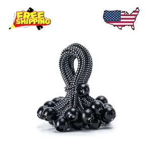 30 Pack Ball Bungee Cord, 6 Inch Heavy Duty Tie Down Bungee Balls (Black)