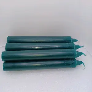 Green Candle - Set of 4 Teal Colored Candles for Home Decor and Ambiance