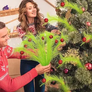 12-Piece Christmas Tree Topper Set, 17-Inch Reed Decor with Balls, Curled Christmas Tree Branches, Fairy Hanging Ornaments