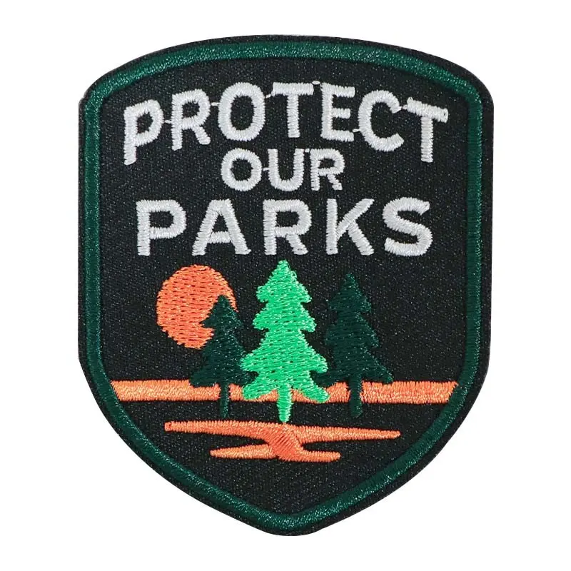 Protect Our Parks Sunrise Embroidery Design Embroidered Patch with Iron-On Backing, Ideal for Jackets Hats and Clothing Accessories Embroidery Patches