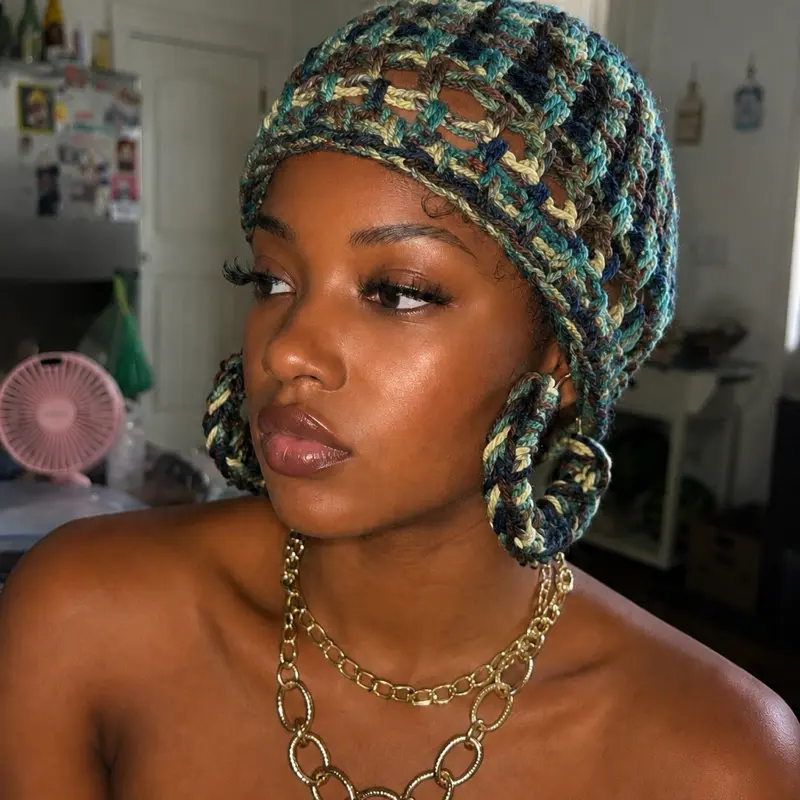SETS! Handmade Crochet Beanie with matching earrings Collection - No Restocks, Fabric Construction, Casual Stylish Fashion Accessory