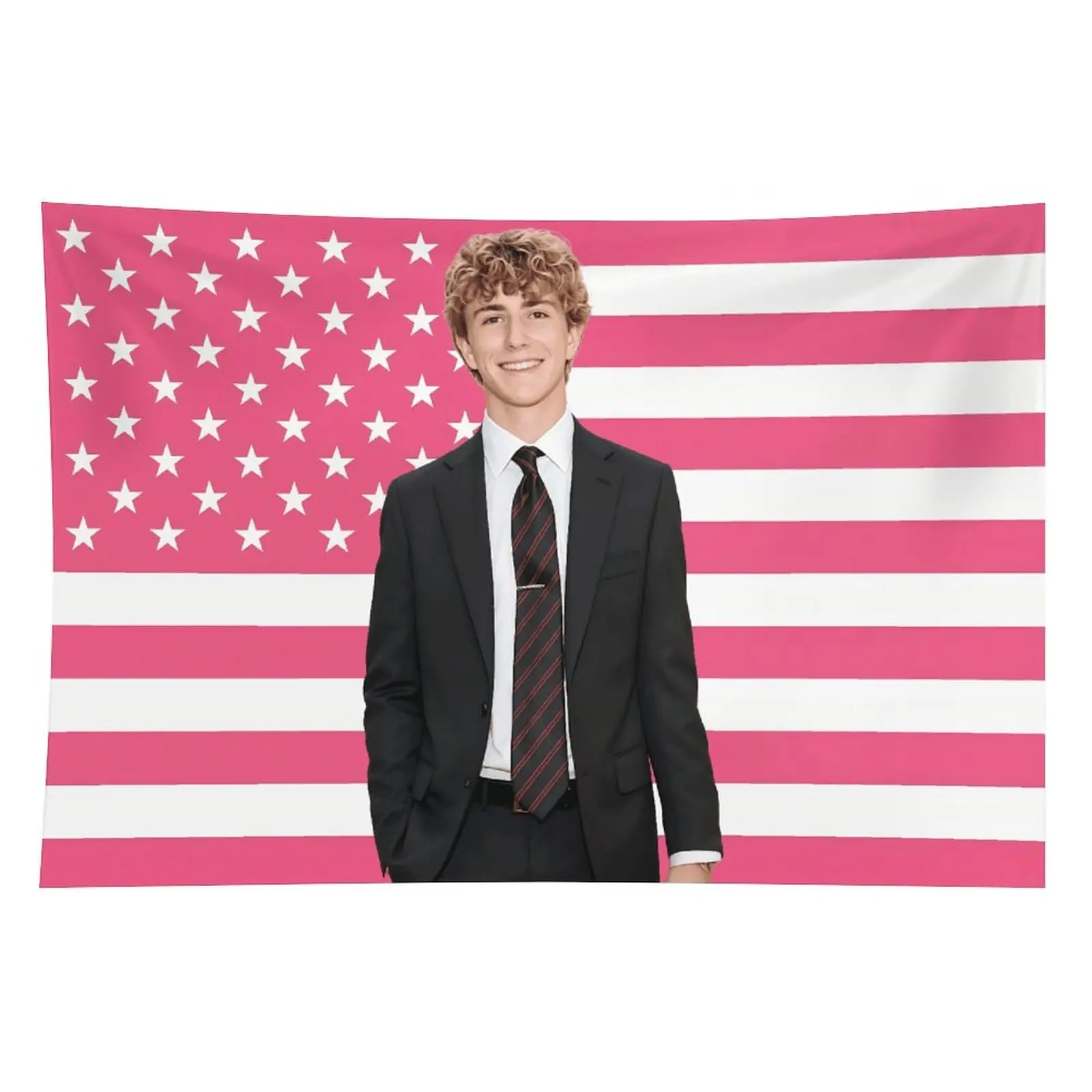 US Pride Decorative Rectangular Polyester Clothes Synthetic Print Pink-Red Walker Flag Tapestry Banner, 3x5 ft (60in x 40in) Durable All-Seasons Home Decor Wall Hanging, College Dorm Gift