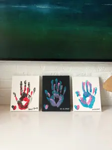 Impritslove® DIY Couples Canvas Handprint Kit   - Includes Canvas, Stencils, and Detailed Instructions for Creative Canvas Art gifts gf handmade art craft supply