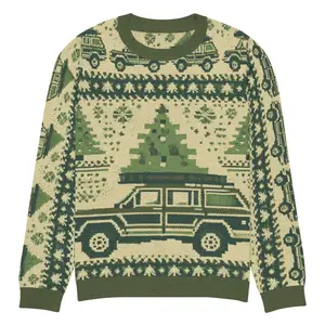 Jeep Wagoneer Christmas Sweater - Festive Knit Pullover
