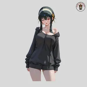Yor Foger in Hoodie Sticker – Cute Waifu Vinyl Decal for Otaku and Gamers