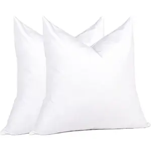 Euro Pillow Inserts 26 x 26 (Pack of 2, White) Down Feather Pillow Stuffer Premium White Pillows for Bed Couch and Cushion