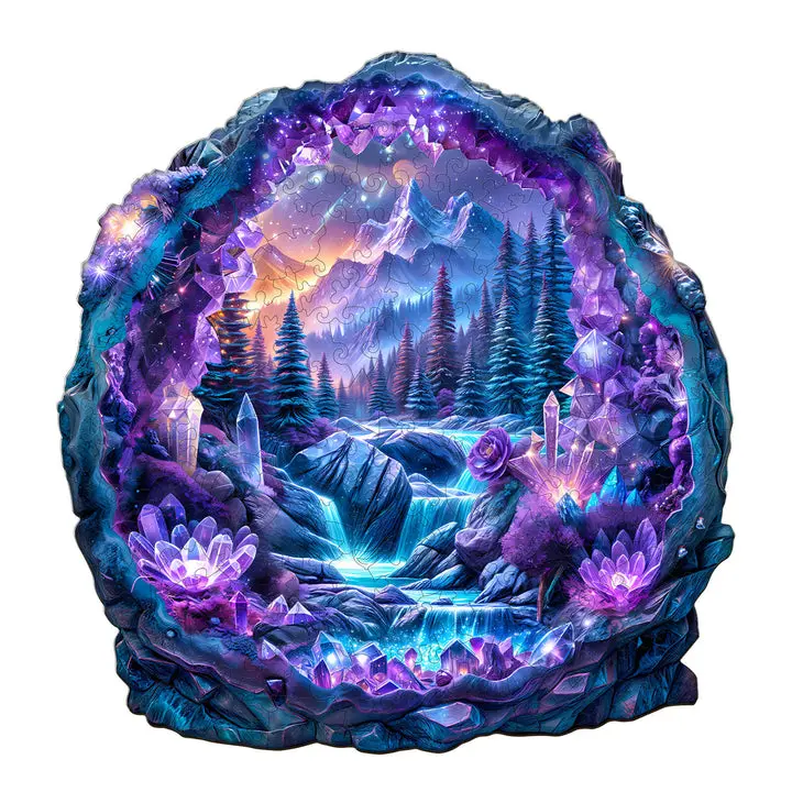 Crystal Mine Landscape-1 Wooden Jigsaw Puzzle, Challenge Puzzle Game for Mind Games and Focus Enhancement, Jigsaw Wooden Jigsaws