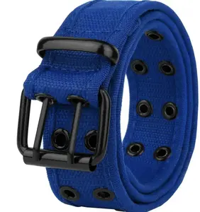 Unisex Braided Belt with Double Prong Metal Buckle, Perfect for Casual, Sporty, or Work Looks, Ideal with Jeans and Trousers