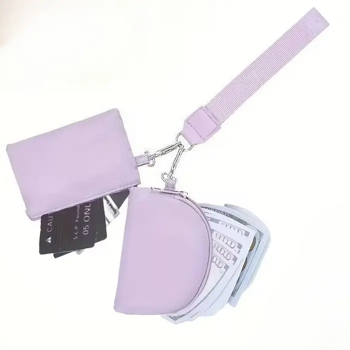 1pc Zip-Around Double-Pocket Portable Keychain Wallet – Women’s Mini Handbag, Coin Pocket Travel Wallet, Casual Wristlet Handbag