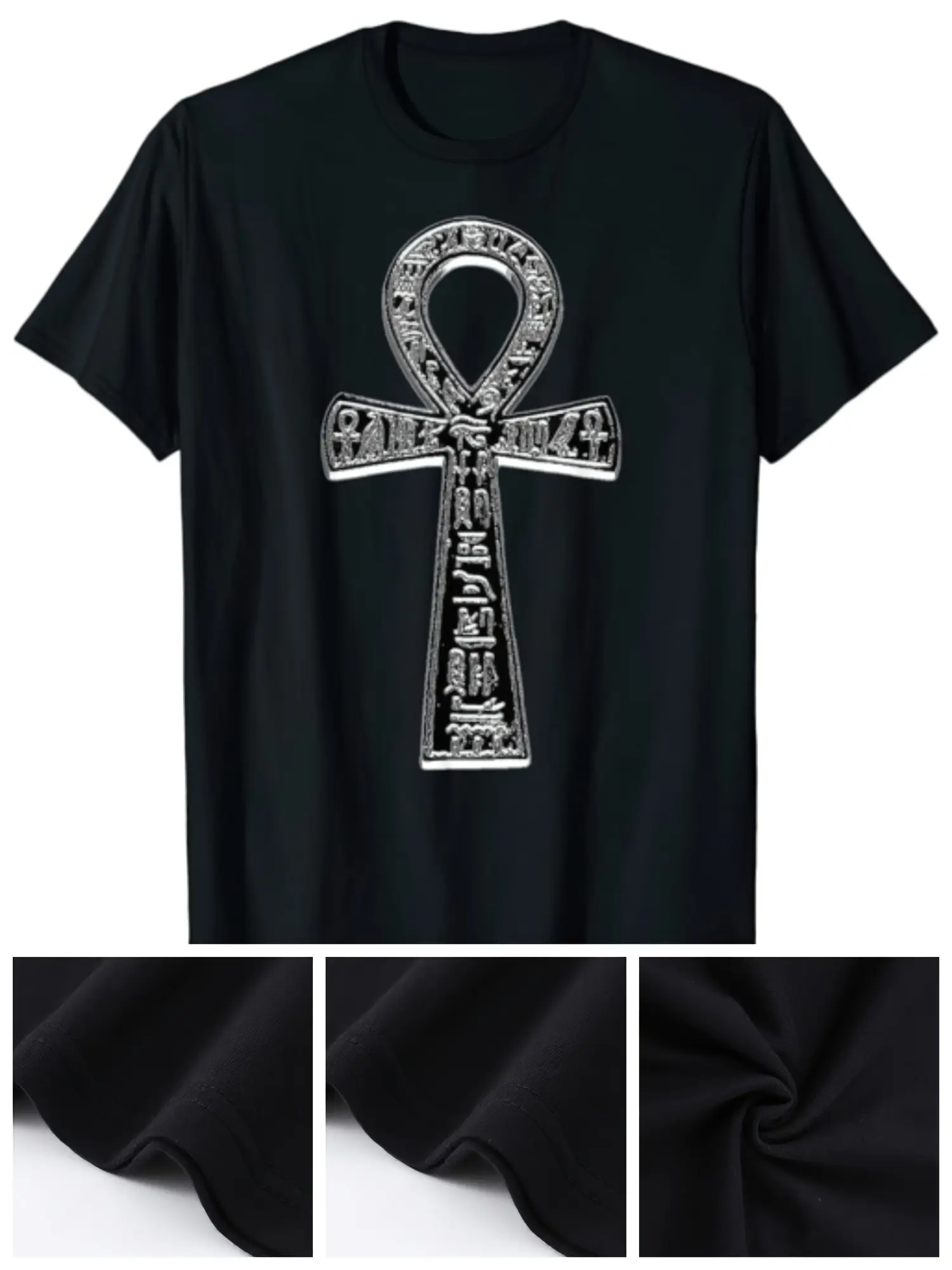 Men's  Women's Egyptian Ankh Symbol T-Shirt - 220G unisex soft cotton short sleeve t shirt, vintage graphic casual tee for men women teens, perfect birthday holiday gift for camping travel gym daily street  wear