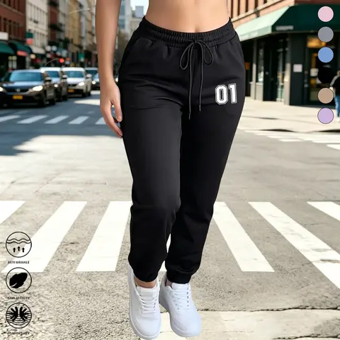 Women’s casual athletic long pants with drawstring and elastic cuffs, suitable for outdoor wear, everyday wear, and commuting; breathable, comfortable women’s pants—women’s apparel, women’s bottoms.