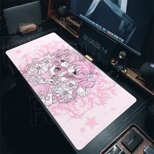 Laptop Large Pink Mousepad Gaming Mouse Pad Cute Kawaii Anime Girl Gift Desk Mat Student Placemat Computer Keyboard Anti slip Pink Mouse Pad Non Slip Mousepad