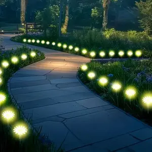 LED Flower Shaped Solar Pathway Light, Solar Patio Lights, Warm LED Garden Lamp for Outdoor Decor, Ideal for Yards, Parks, and Pathways, Outdoor Decoration Light