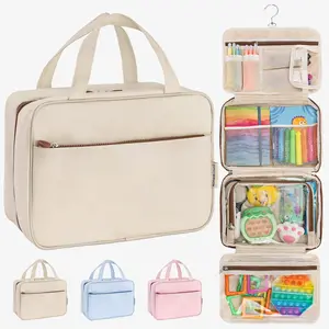 Mothercould Large Kids Travel Organizer Waterproof Polyester Nylon Mesh Durable Water Resistant Versatile Lightweight Portable with 10 Compartments for Toys Snacks Books and Travel Essentials