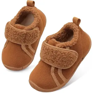 X-SOK001   Toddler Slippers Boys Girls Fuzzy House Slippers Kids Baby House Shoes Indoor Outdoor Winter Shoes Adjustable Warm Sneakers