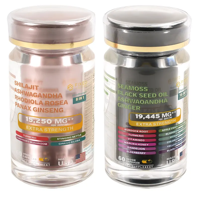 Fixed in Seconds Sea Moss and Shilajit Vitality Bundle-60 capsules sea moss, ashwagandha and shilajit-originated in US Fitness Edible Dietary Healthcare, vitamins Suitable for Men and Women