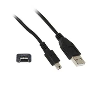 212 MAIN Digital ROHS-Compliant Aluminium Mini USB 2.0 Cable - Black, Type A Male to 5 Pin Mini-B Male, 10 ft Tech Accessory for Device & Computer Connections (Tech Accessories)