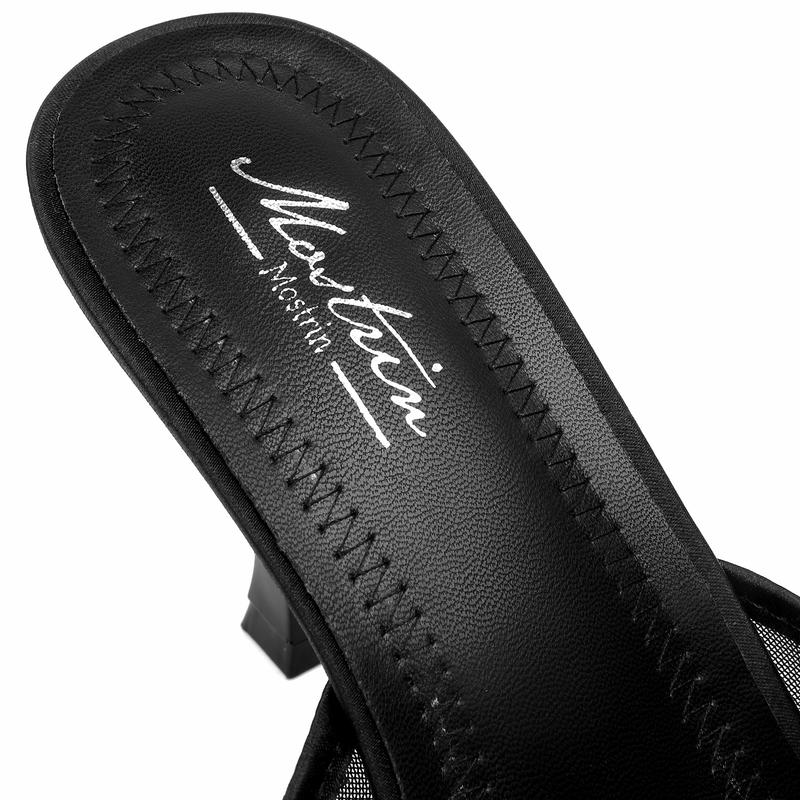 Mostrin Kitten Heels for Women Round Toe Heels With Bow Vintage Mules Sexy Slip on Stiletto Backless Sandals for Party Daily Shoe Footwear