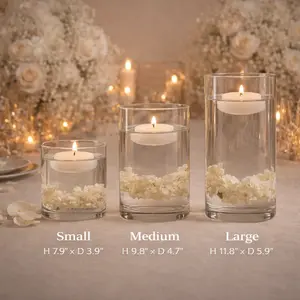 Clear Acrylic Cylinder Vases Set of 18 (12” 10” 8”) Unbreakable Wedding Centerpieces | Candle Holder Flower Vase Event Decor