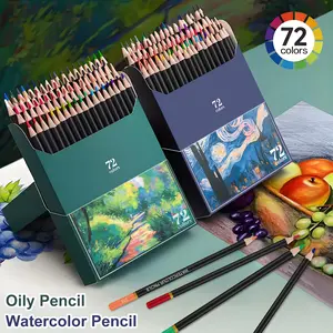 Professional Art Painting Set of 72 Watercolor & Oil-Based Colored Pencils, Perfect for Adult Coloring Books, Stunning Blending Results, Art Supplies