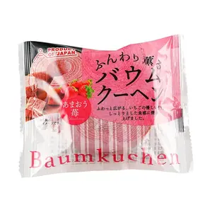 FDI Japanese Baumkuchen Strawberry Sweet King Flavor 55g - Soft & Fluffy Snack for Nutritious Breakfast