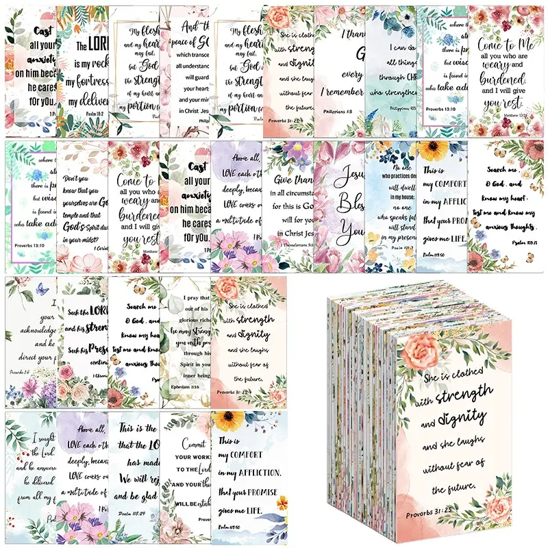 60 Pack Bible Verse Prayer Cards for Women, Inspirational Uplifting Mini Scripture Cards, Christian Encouragement Gifts for Friends, Daily Affirmation Cards for Men, Compact Scripture Cards, Quote Cards