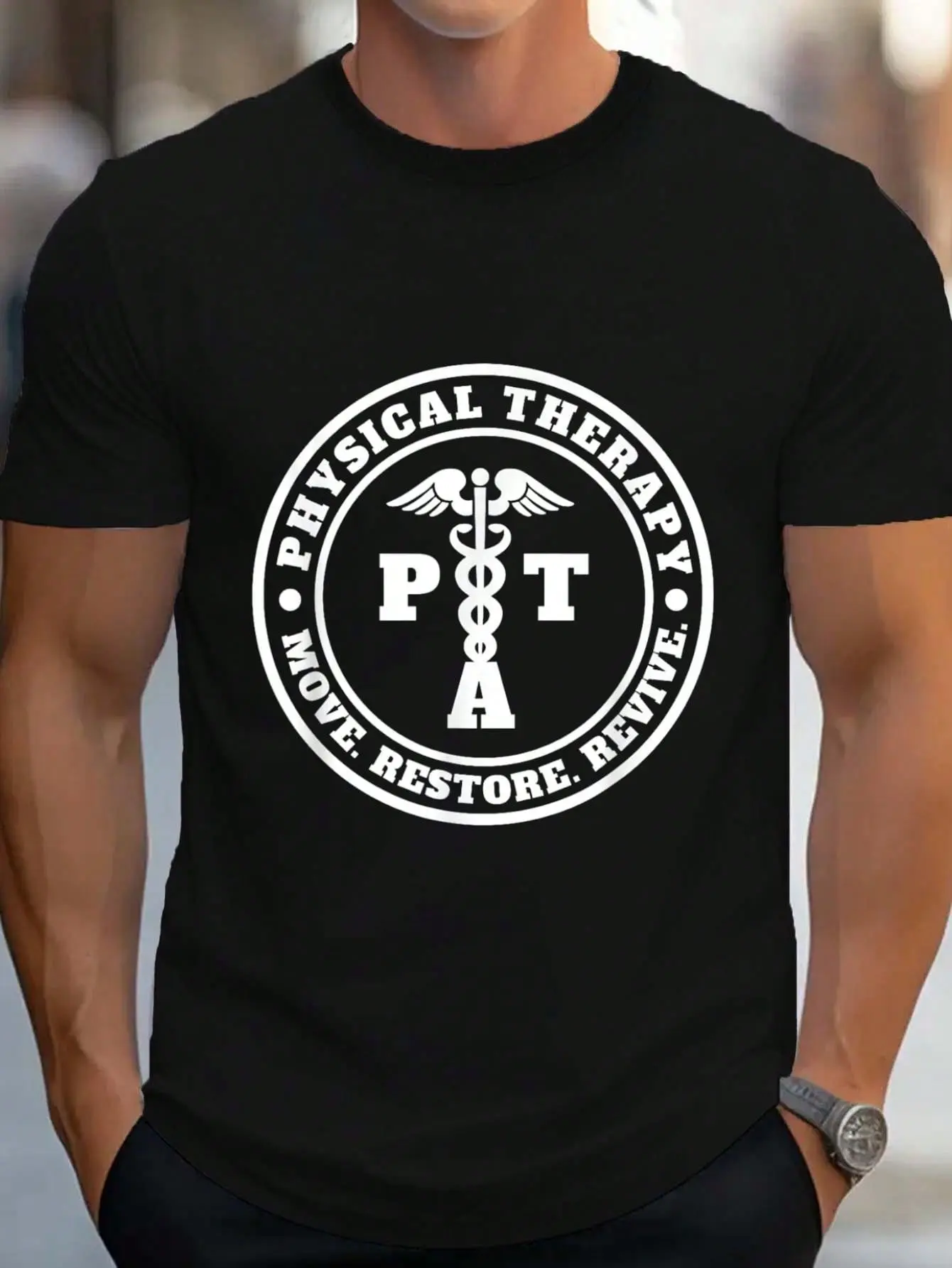100% Cotton PTA Therapist Assistant Logo Physical Therapy Shirt T-Shirt Women's Men's Graphic Tee Crew Neck summer vacation Tops