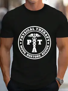 100% Cotton PTA Therapist Assistant Logo Physical Therapy Shirt T-Shirt Women's Men's Graphic Tee Crew Neck summer vacation Tops