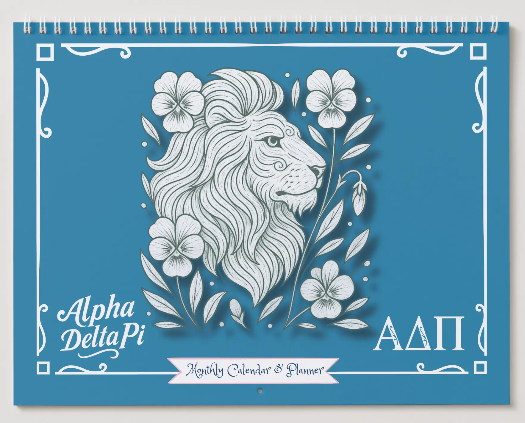 Alpha Delta Pi Monthly Planner- Lion Edition:  Colorable & Customizable
