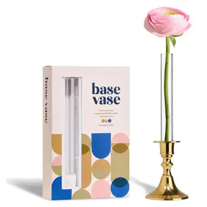 Base Vase 3-Pack - The Original Bud Vase That Fits in Taper Candle Holders | Create Floral Arrangements for Tablescapes, Centerpieces, Weddings and Home Decor