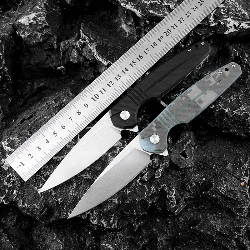 EDC Outdoor Folding G10 Handle and D2 Material High Hardness Sharp Folding Knife Outdoor Survival Camping Knife Multi functional Knife