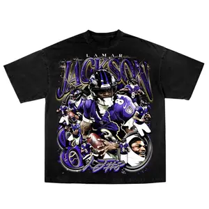Lamar Jackson Tee Shirt Gift For Fans Unisex Shirt Crewneck Cotton