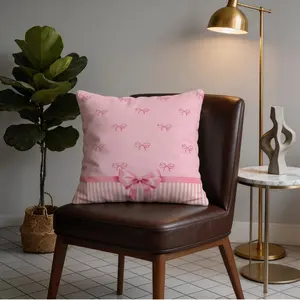 Bow Tie Pattern Throw Pillow, 1 Piece Includes The Pillow Core, Soft And Durable, Suitable For Children And Adults, Used For Bed, Sofa, Car, Daily, Festival, Birthday Gifts, Bedroom Decorations