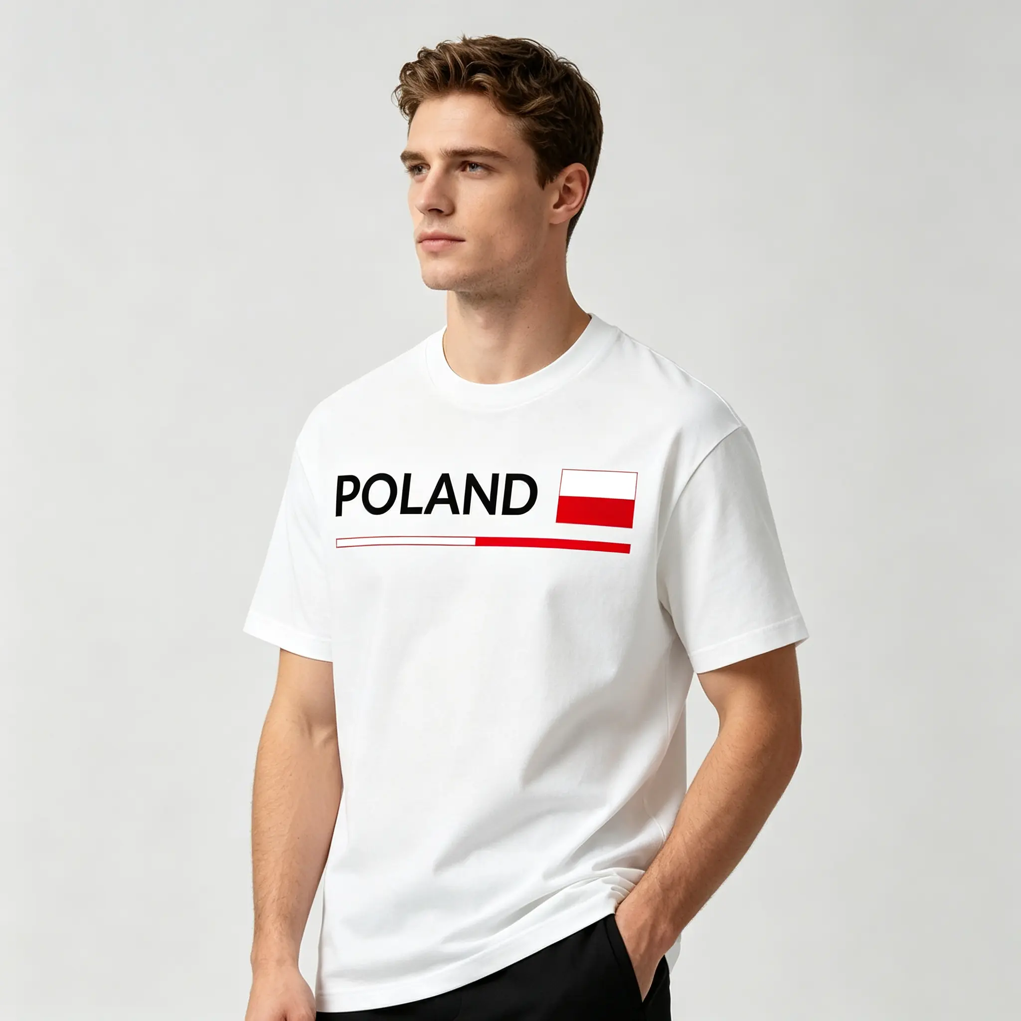 CARPESUN Poland T-Shirt Polish Flag 220GSM Combed Cotton Poland Pride Patriotic Fan Tee Unisex Breathable Casual Short Sleeve European Heritage Souvenir Top Polska Nation of The World Shirt