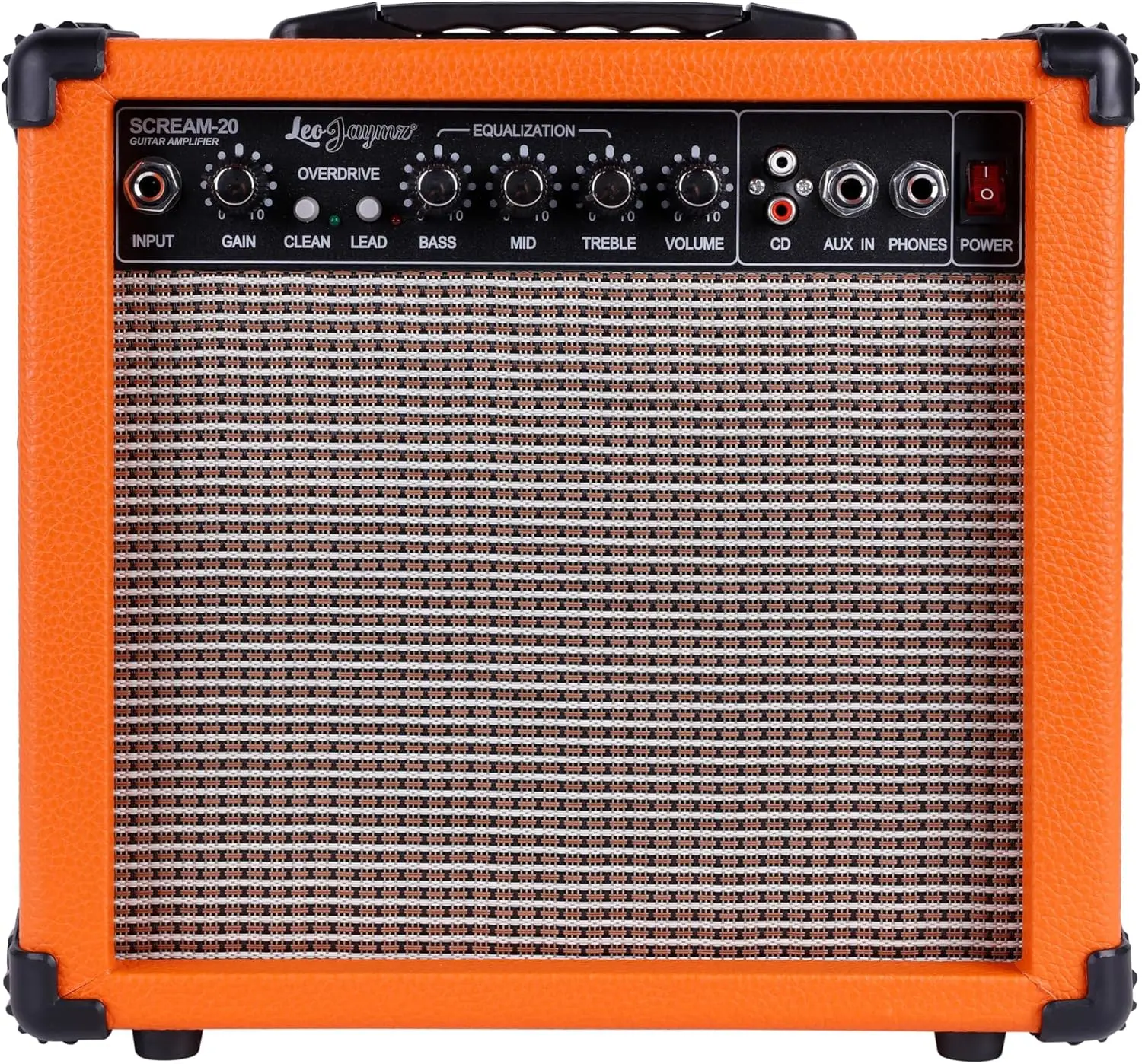 20W Electric Guitar Amplifier - Clean and Distortion  - 3 Band Equalization and CD Line Input - Recording Studio, Practice Room, Small Courtyard (6.5", Orange)