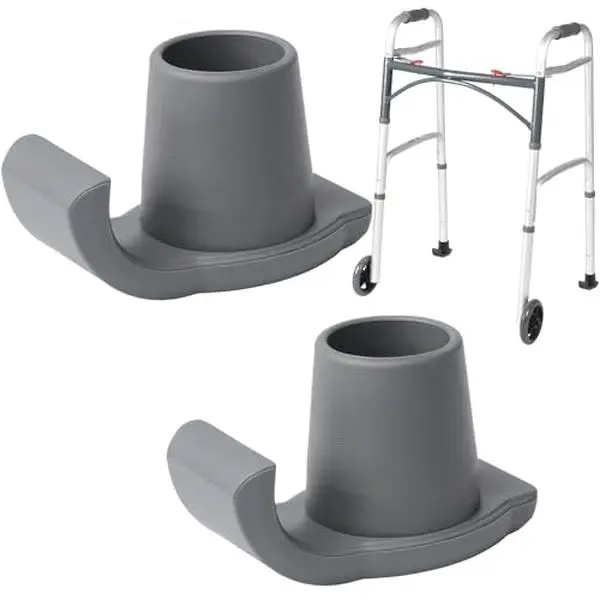 Walker Ski Glides, 2PCS 1-1/8 in Universal Smooth-Glide Walker Skis, Built-Tough Replacement Feet for Folding Walkers