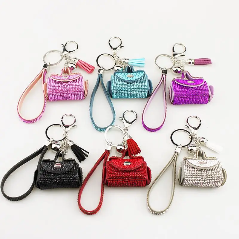 Rhinestone Decorated Creative Mini Bag Design Keychain, 1 Count Cute Keychain for Car Keys for Women & Girls, Fashion Keychain for Daily Life