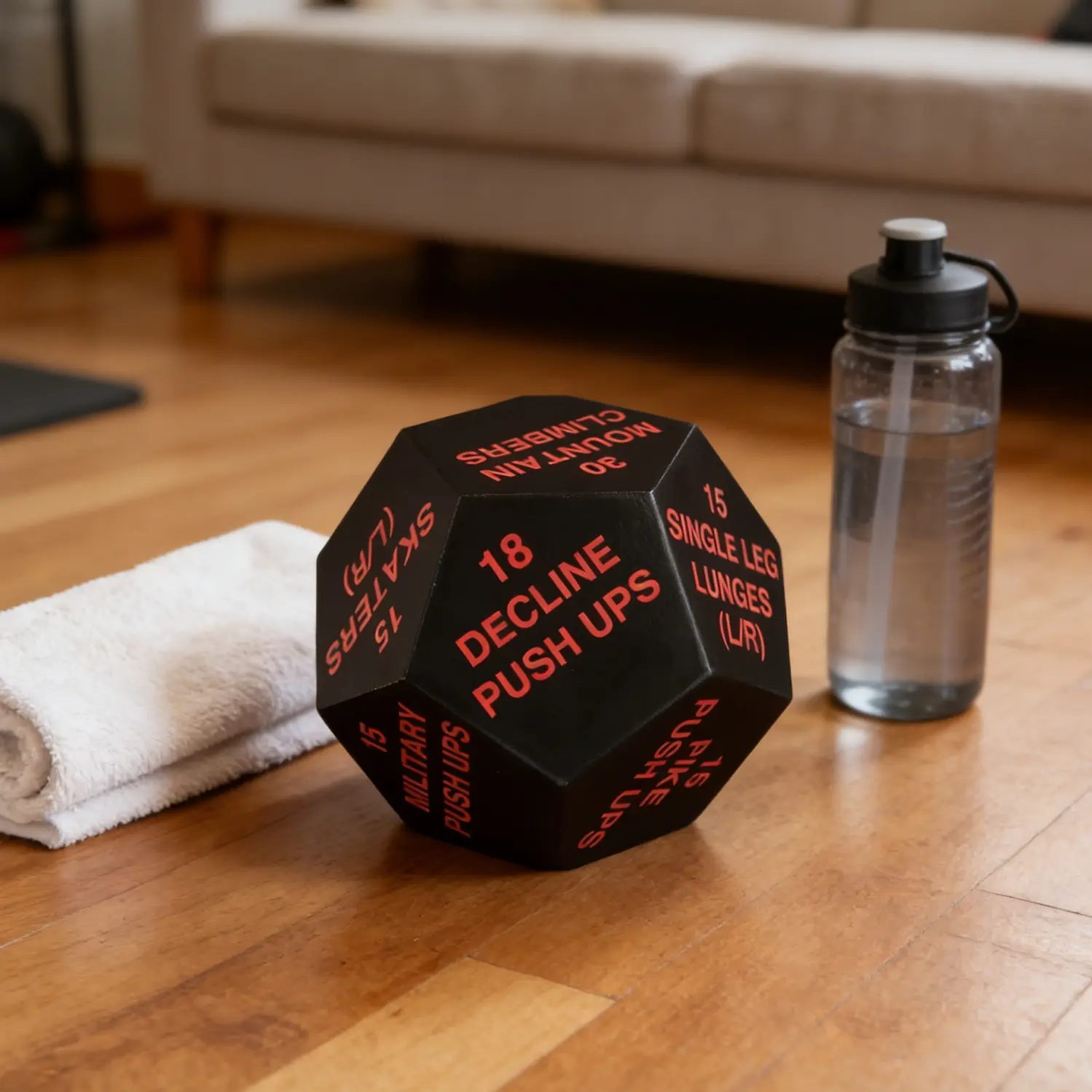 Twelve-sided exercise decision dice, portable and interesting fitness decision dice, compact dynamic exercise dice, suitable for home gym workouts, Engaging