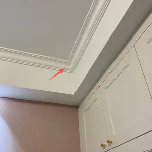 PU Line Faux Gypsum Polyurethane Foam Wall Corner Decorative Line, Living Room Wall Decoration, Real Wood Look PU Moulding Model Material, Wall Panel Molding