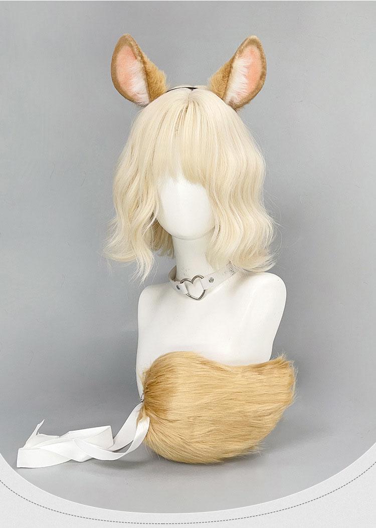 Plush Bunny Ears Hairbands Fluffy Rabbit Tail Cute Furry Fursuit Women Party Cosplay Props Costume Accessories