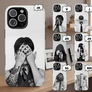 Vintage Bangtan iPhone Case, Retro Black & White Aesthetic Phone Case World Tour 2026 Compatible with iPhone X, 11, 12, 13, 14, 15, 16, 17 Series & Galaxy Series