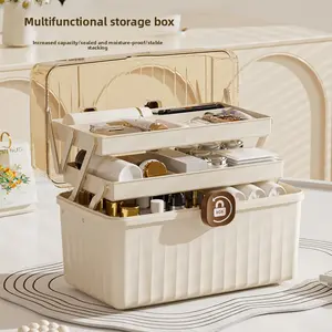 Multifunctional Portable First Aid Box, Multi-layer Large Capacity Medicine Storage Organizer with Handle for Household Travel Outdoor Emergency Use