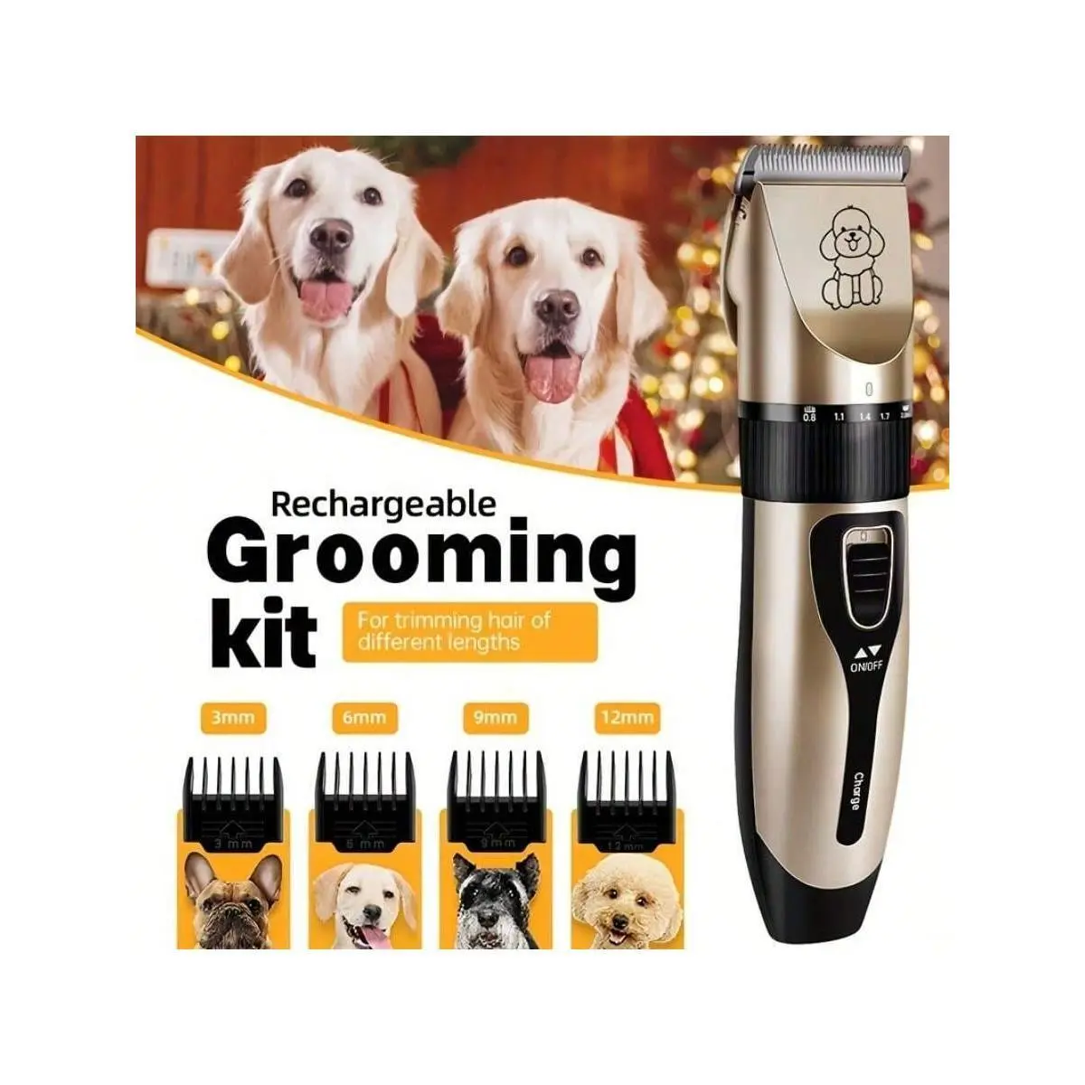 Professional Pet Grooming Tool Set - USB Rechargeable Electric Scissors With Thick Ceramic Blades, Brushes For Cats And Dogs, Pet Grooming Tool Set, Pet Trimmer Scissors, Ergonomic Design, High Quality Trimmer, Essential For Home Groomers