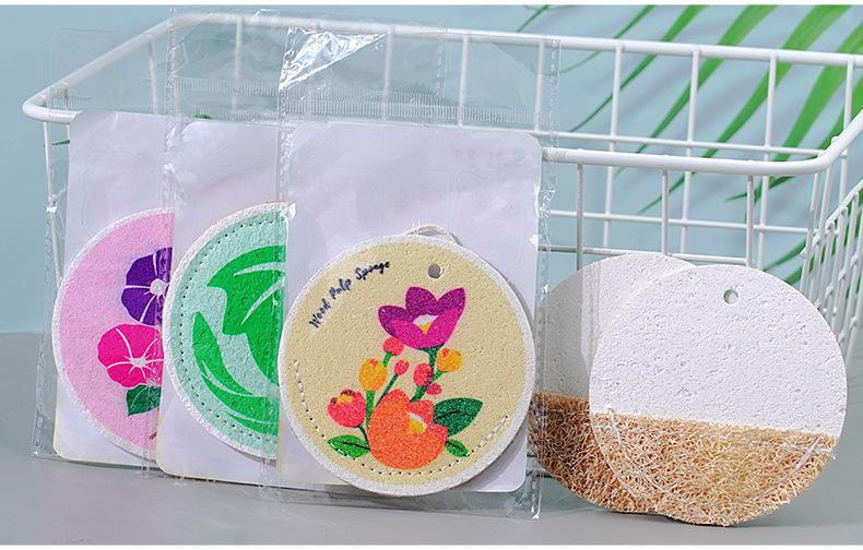 Wood-Based Eco-Friendly Cellulose Scrubber Pads - Scratch Free, Thickened Soft, High-Absorbency Expandable Foam Floral, 2026 Cute Home Care Cleaning Tools for Kitchen & Bathroom, Scratch Free Sponges, Scrubber Pad