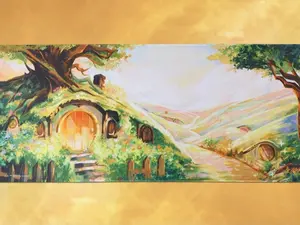 The Lord of the Rings The Shire Desk Mat, Hobbit Landscape Mouse Pad, Fantasy Gaming Mat for Tolkien Fans, Aesthetic Keyboard Pad Gift, Home Office Desk Decor, JRR Tolkien Merch Gift