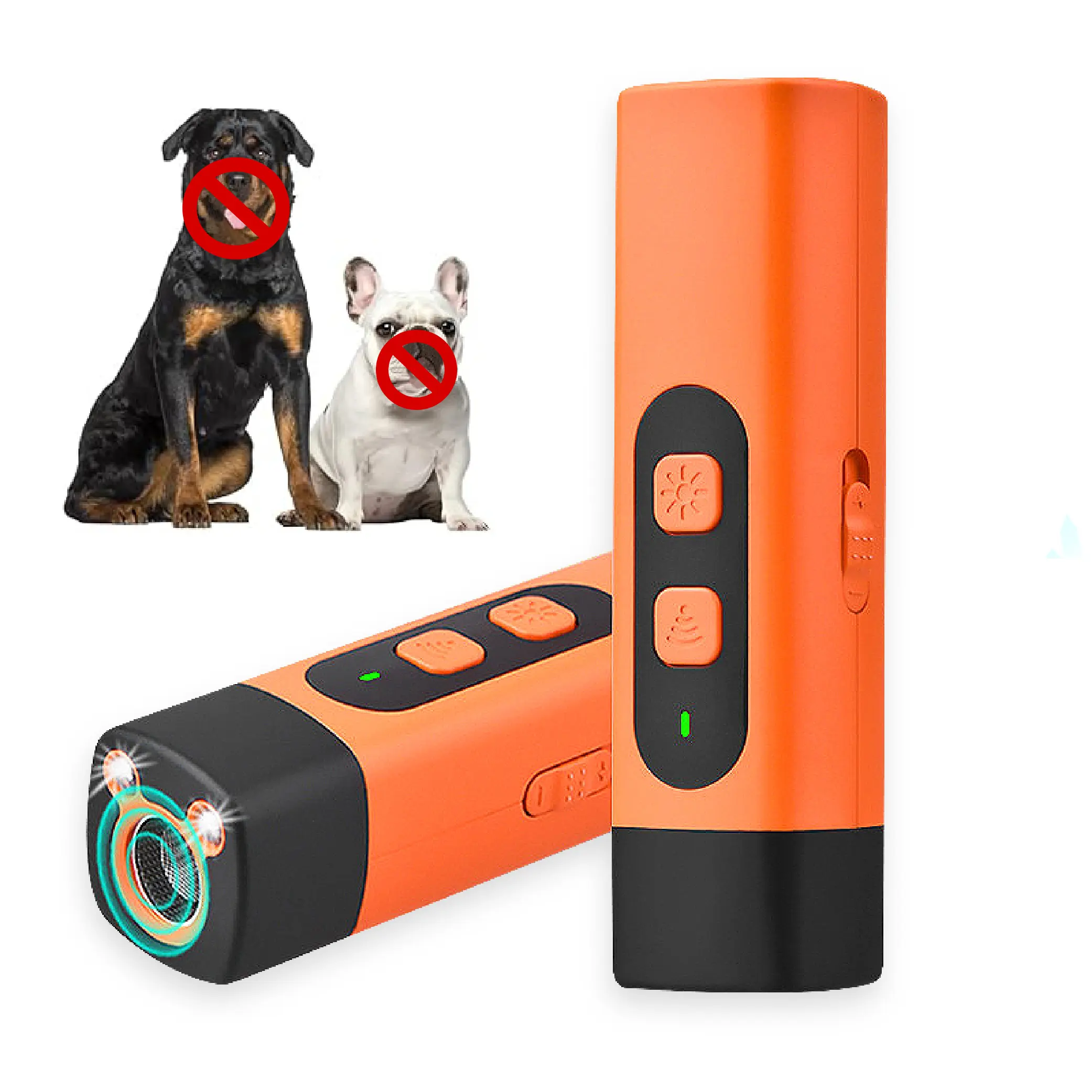 Professional Ultrasonic Dog Training Device - 30ft Range Rechargeable Anti Bark Control Deterrent, Sonic Dog Silencer with LED Flashlight