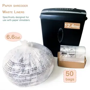 Gaoketop Paper Shredder waste Liners | 6.6Gallons/29Liters | 22.8in x 24.6in x 0.5mil | 58.1cm x 62.5cm x 12.7 um Durable Trash Bag Trash Pack