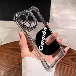 (springtok) Cummins Pattern Aesthetic Electroplated TPU Casing For iphone 17 Pro Max Air 16 15 14 13 12 11 X XS PRO PLUS MAX S MAX & Samsung Galaxy S25 Ultra S24 S23 S22 S21 Plus Four Corners Anti-Fall Transparent Soft Silicone Gift