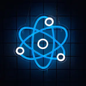 Molecule Neon Sign Blue White Led Neon Lights Neon Bar Signs for Wall Decor USB Light Up Sign Neon Molecular Structure Signs for Boys Room Party Kids Room Birthday Led Lights Bedroom Decorative Neon Sign