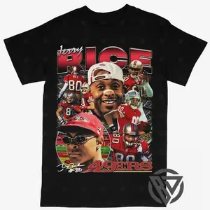 Jerry Rice T-shirt For Men Women, For Fans Unisex Casual Streetswear Top San Francisco 49ers Football